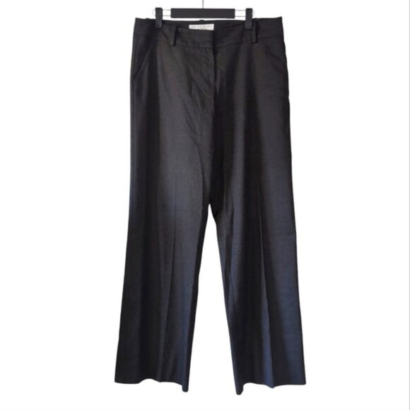 Trina Turk USA Preppy Wide Leg Pleated Business Career Feminine Grey Trousers 8 - Picture 1 of 8